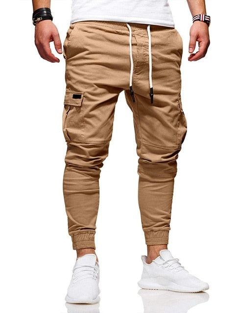 Autumn Men Joggers Pants New Casual Male Cargo Military Sweatpants Solid Multi-pocket Hip Hop Fitness Trousers Sportswear