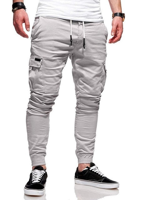 Autumn Men Joggers Pants  New Casual Male Cargo Military Sweatpants Solid Multi-pocket Hip Hop Fitness Trousers Sportswear