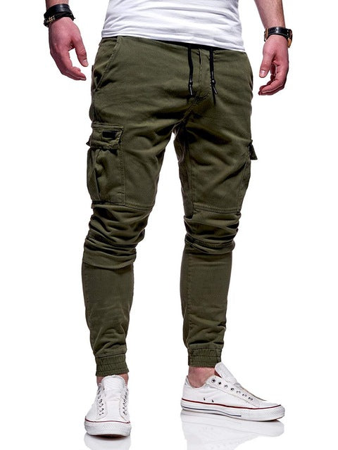 Autumn Men Joggers Pants  New Casual Male Cargo Military Sweatpants Solid Multi-pocket Hip Hop Fitness Trousers Sportswear